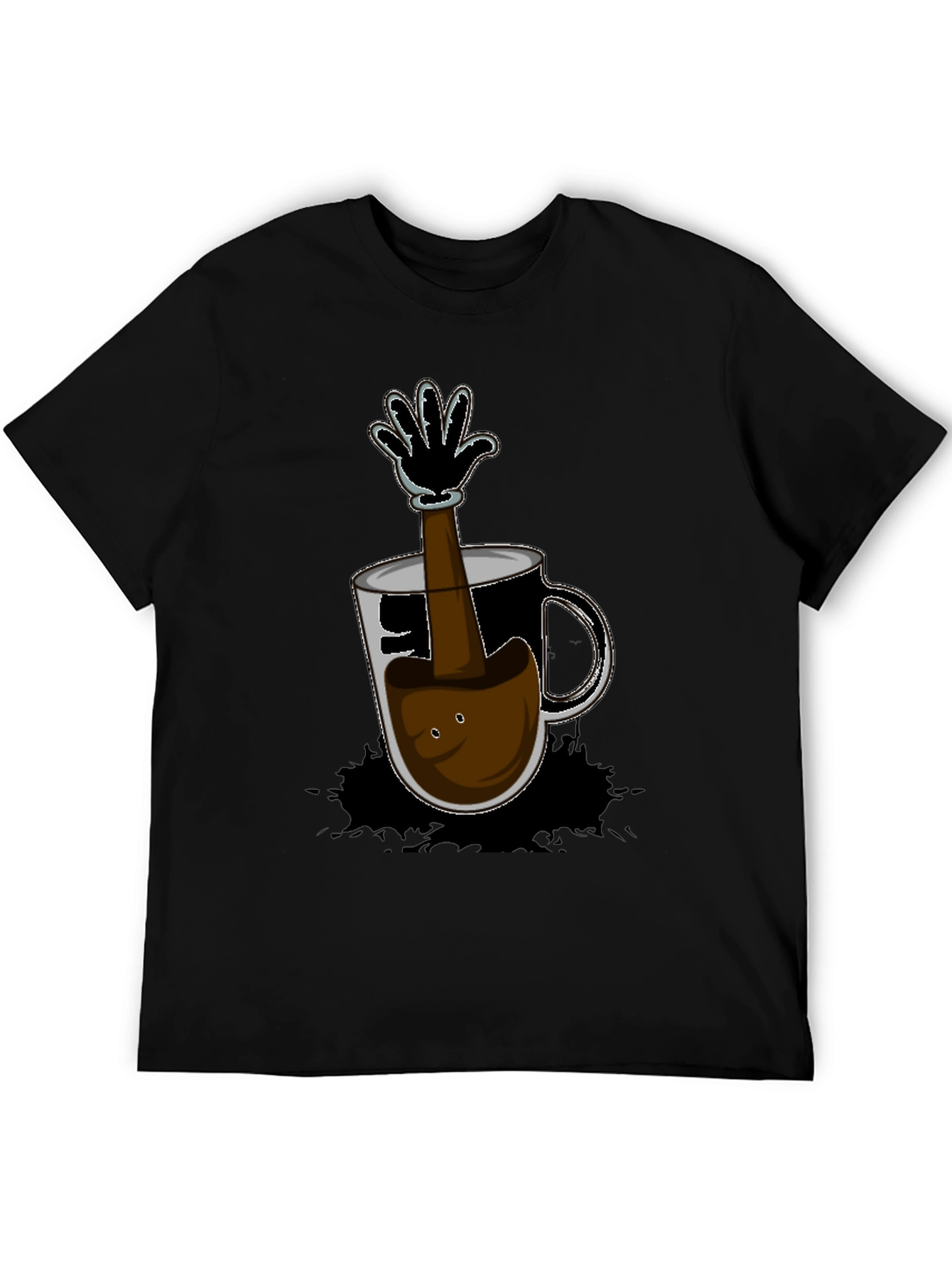 Cartoon Coffee Hand T-Shirt - Unique Graphic Tee