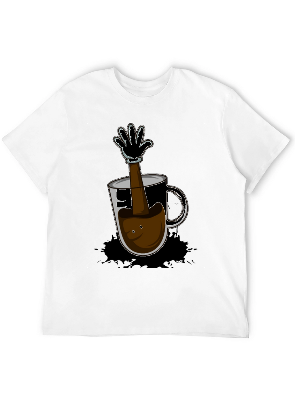 Cartoon Coffee Hand T-Shirt - Unique Graphic Tee