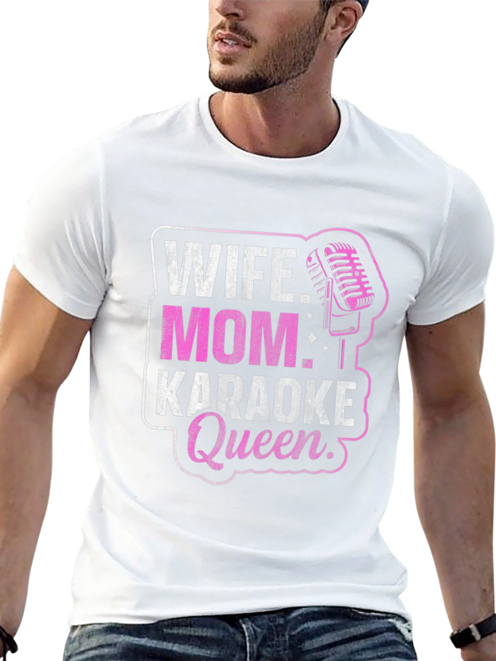 Wife Mom Karaoke Queen Black T-Shirt