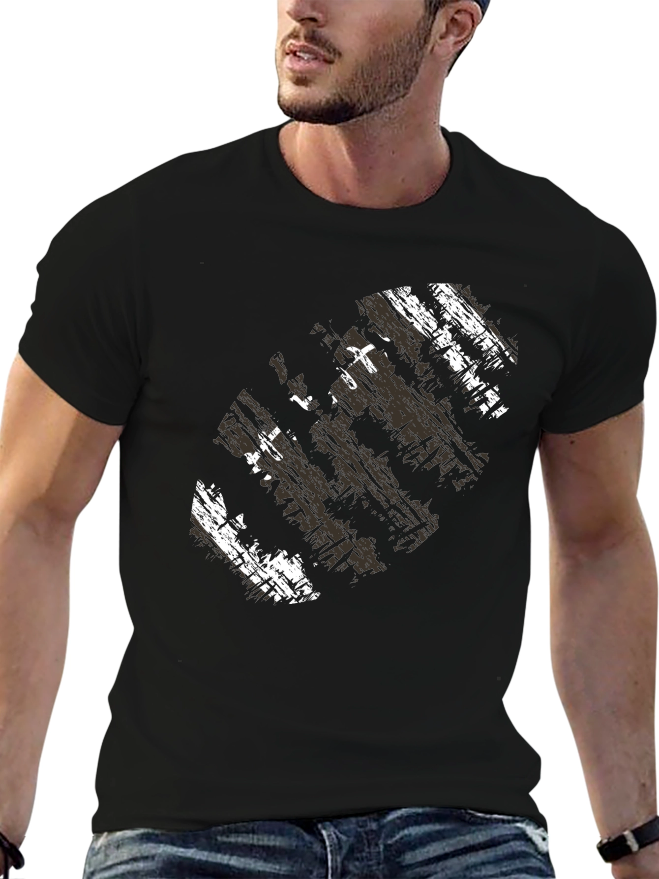 Distressed Graphic Tee - Modern Urban Style