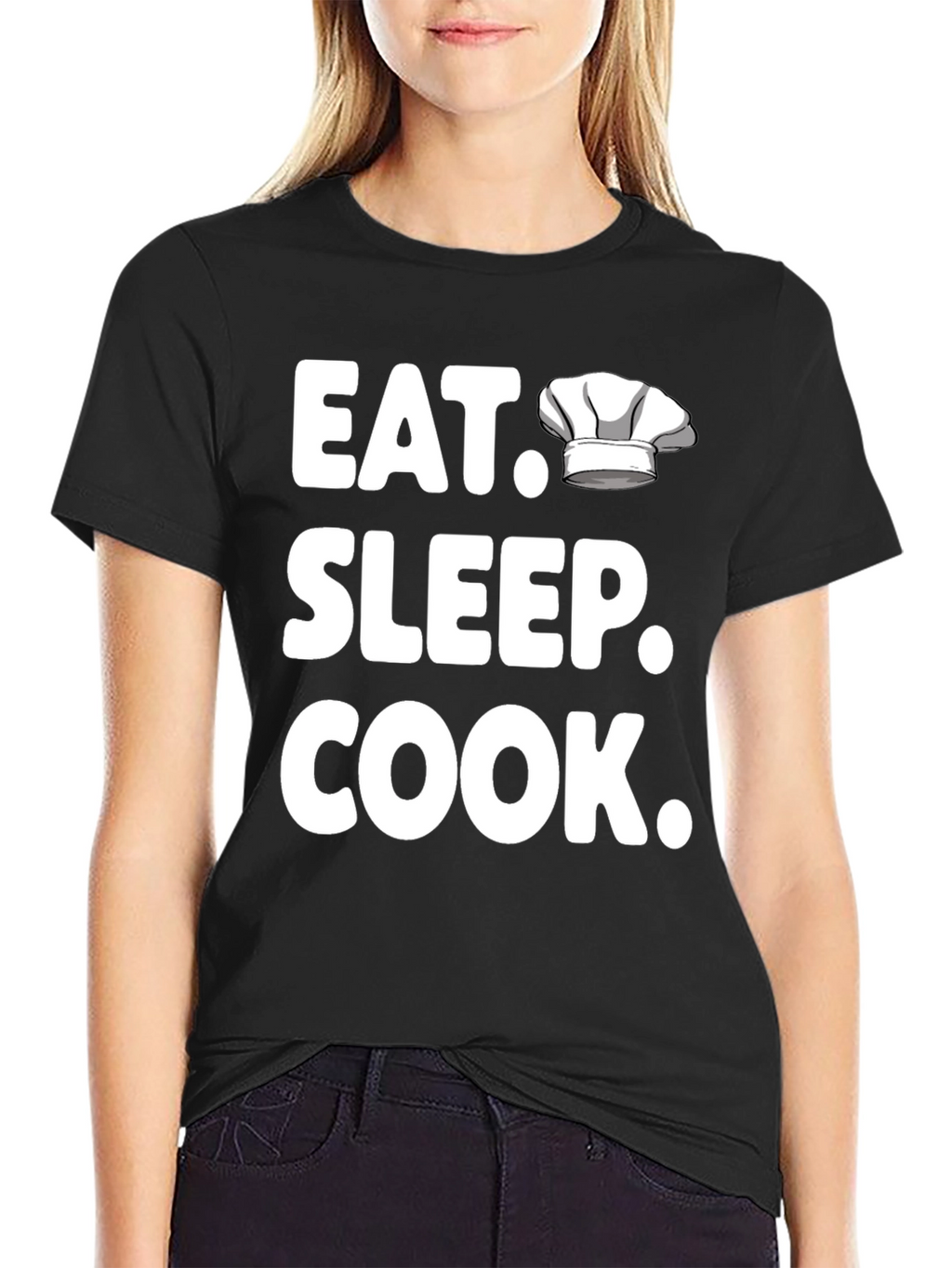 Eat Sleep Cook T-Shirt - Chef Hat Design