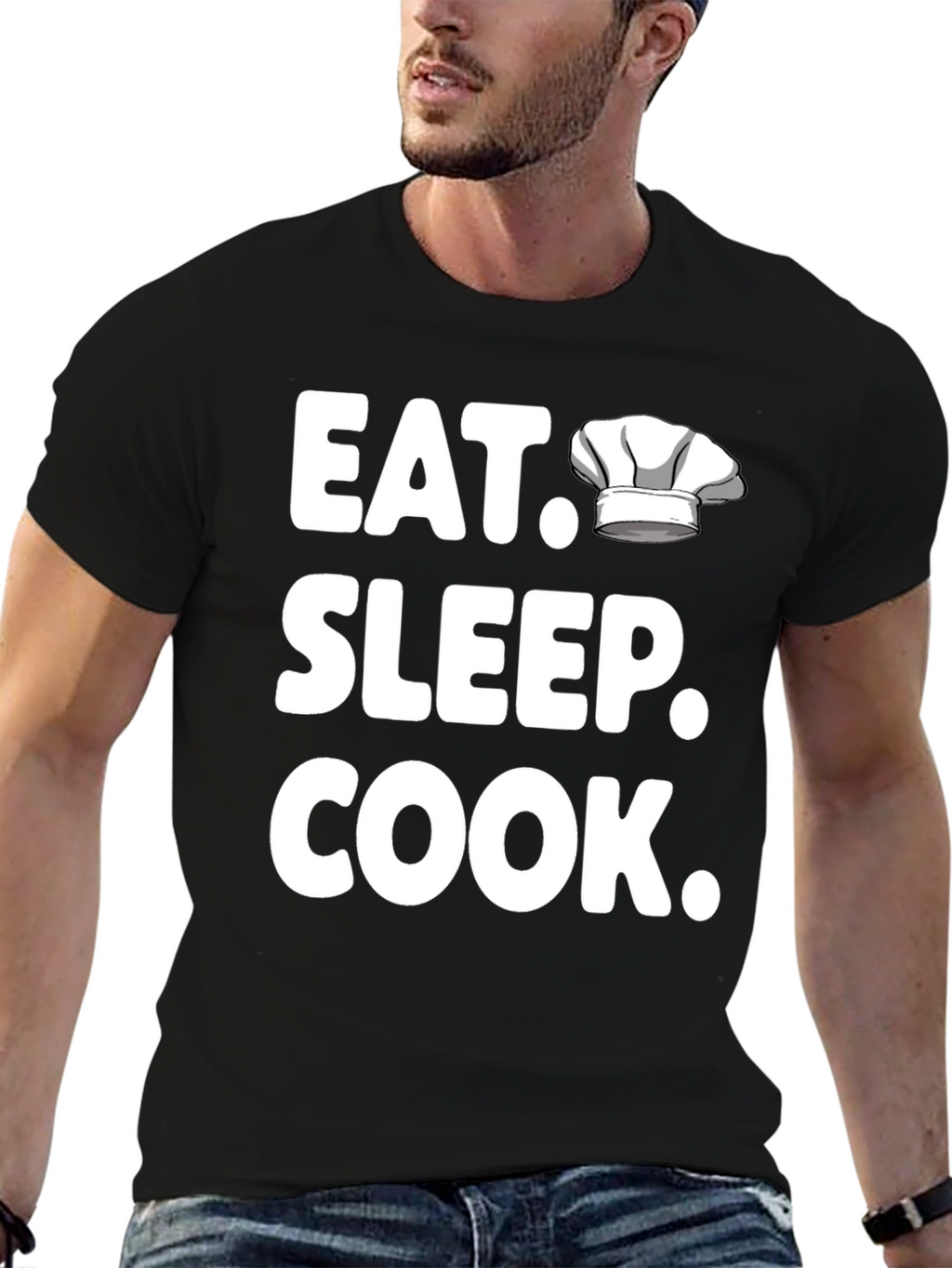 Eat Sleep Cook T-Shirt - Chef Hat Design