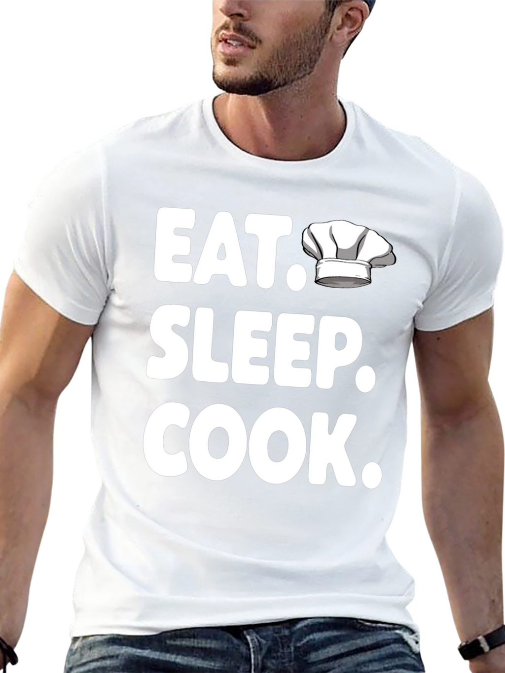 Eat Sleep Cook T-Shirt - Chef Hat Design