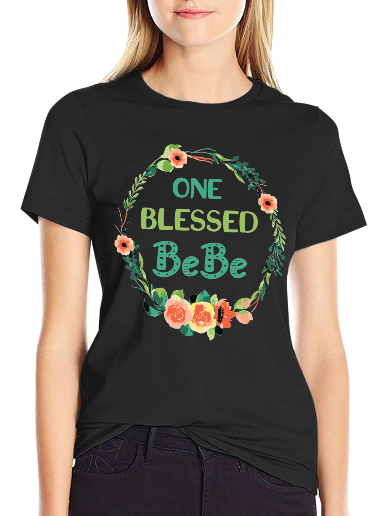 One Blessed BeBe Floral T-Shirt - Soft Cotton