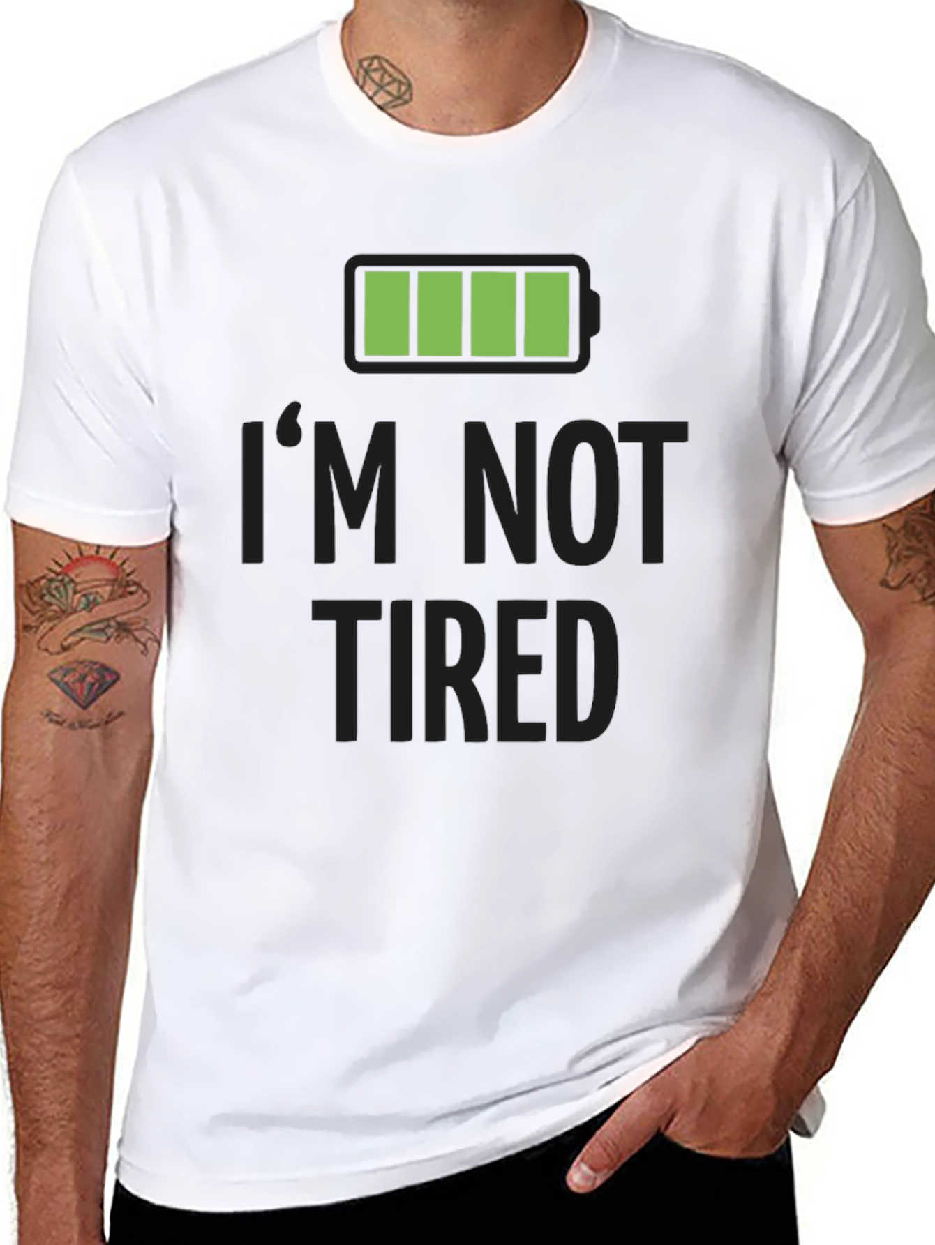 Full Battery Im Not Tired T-Shirt