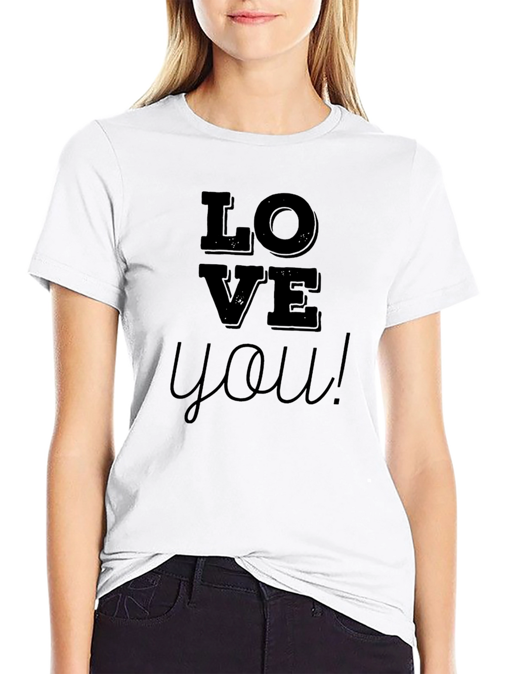 Love You Black Graphic T-Shirt