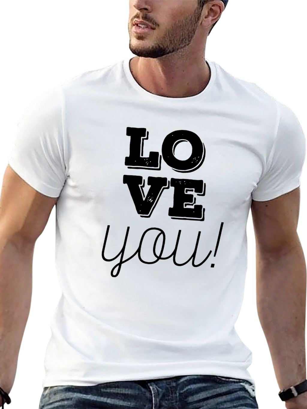 Love You Black Graphic T-Shirt
