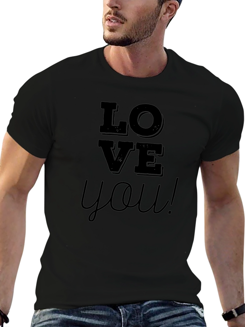 Love You Black Graphic T-Shirt
