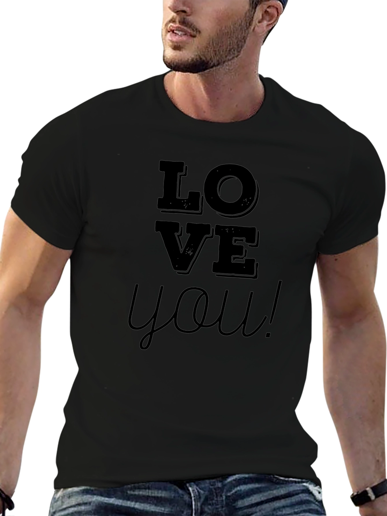 Love You Black Graphic T-Shirt