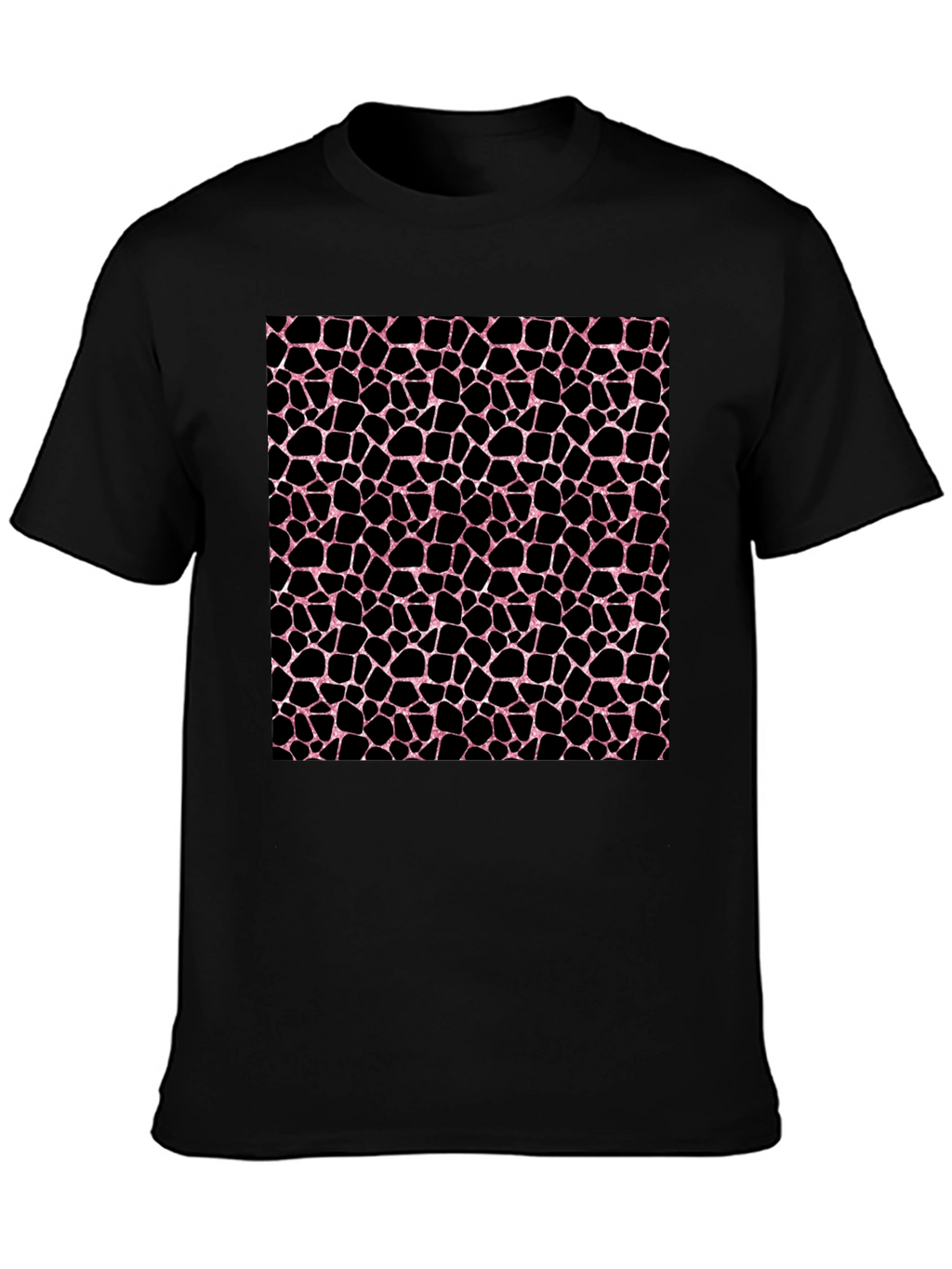 Giraffe Print Black T-Shirt