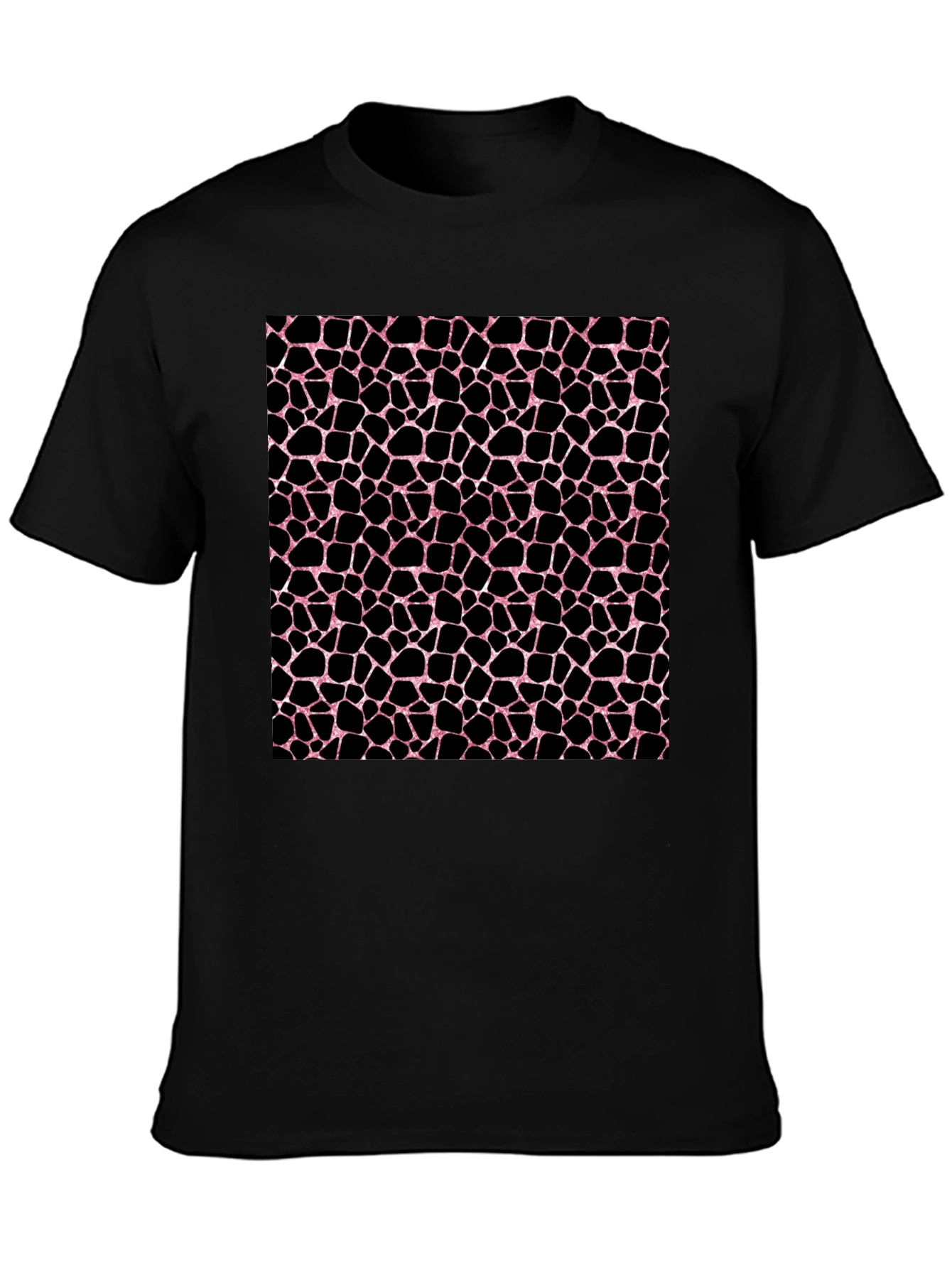 Giraffe Print Black T-Shirt