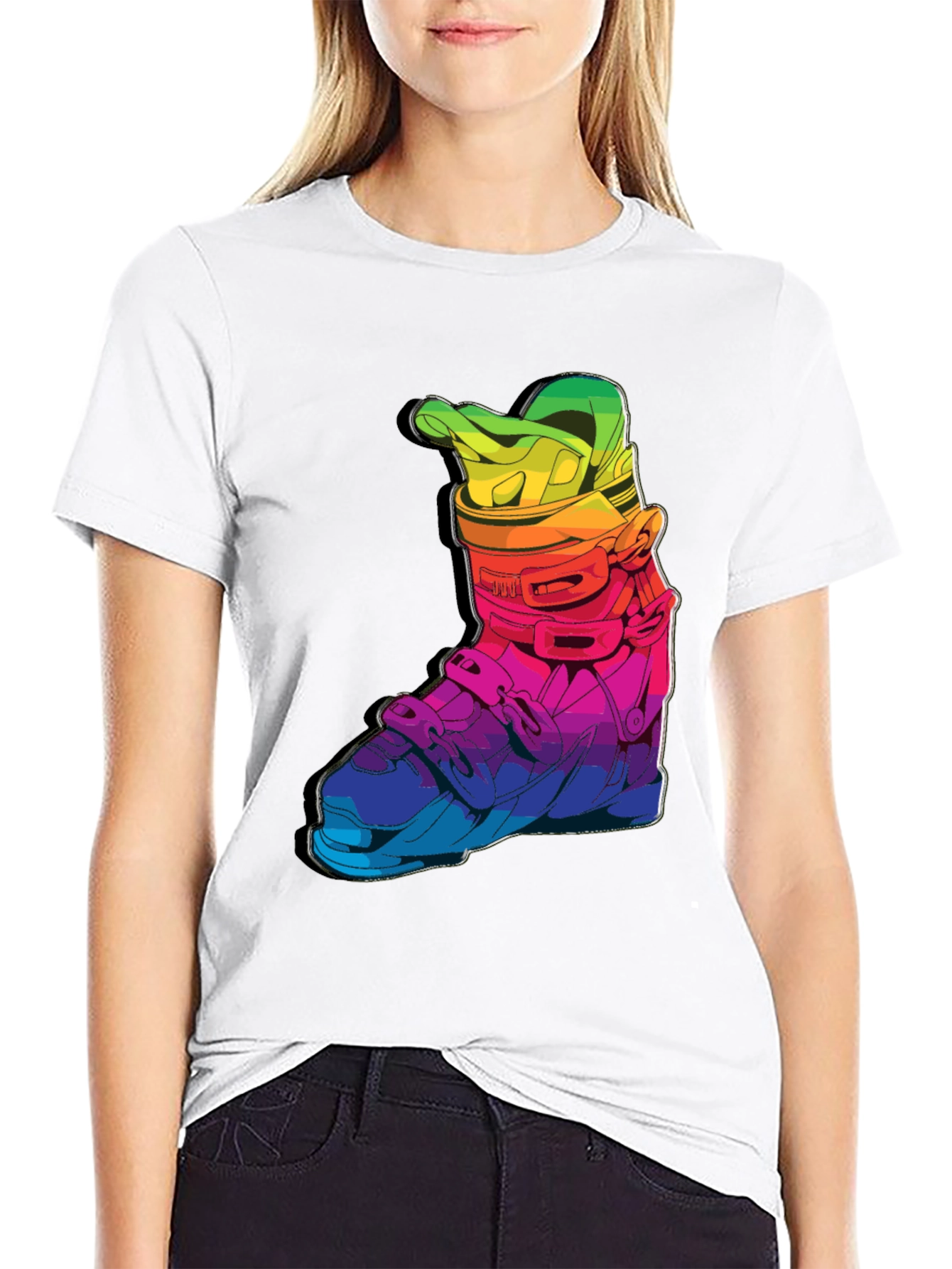 Rainbow Ski Boot T-Shirt