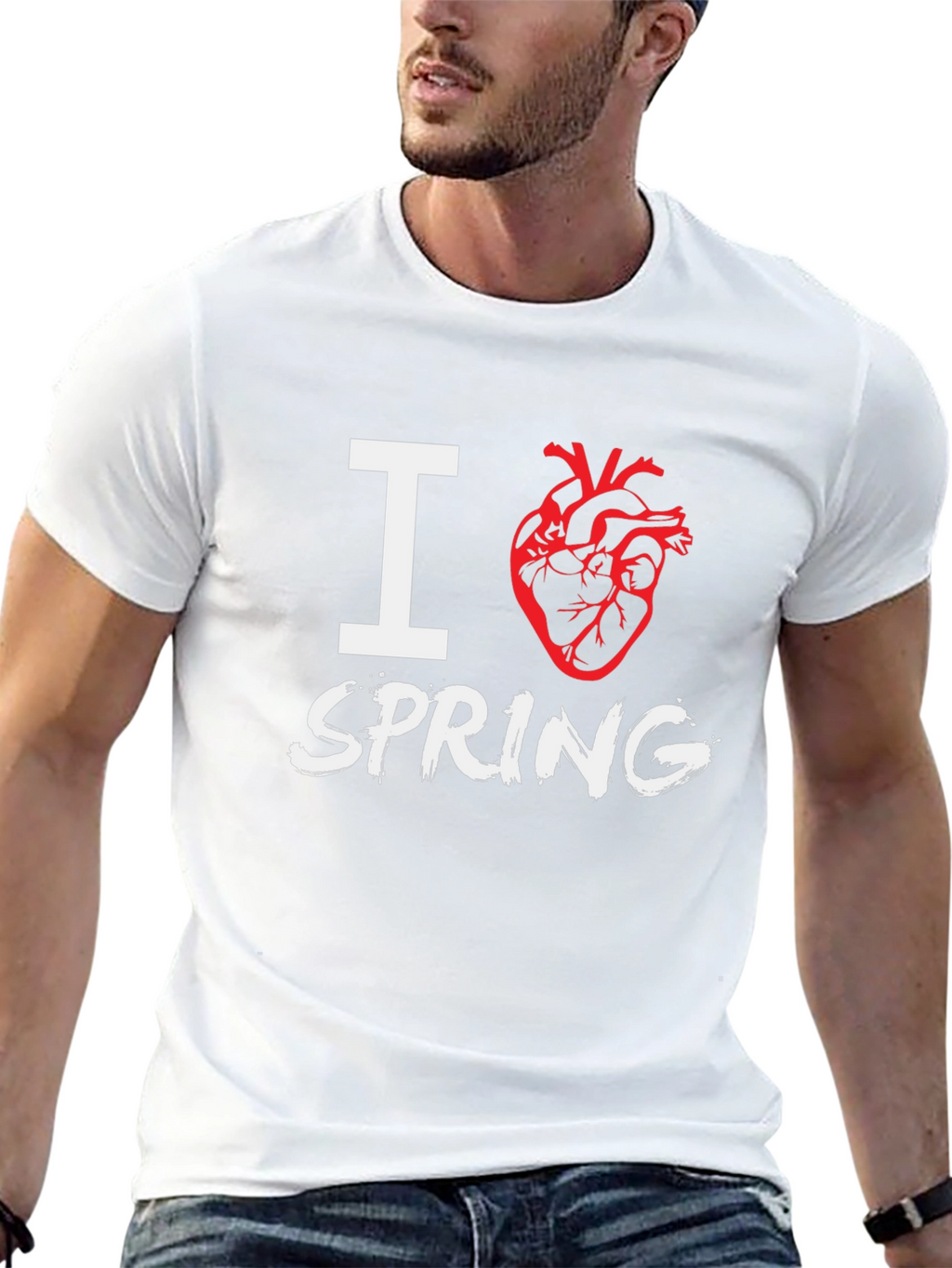 I Heart Spring Black T-Shirt