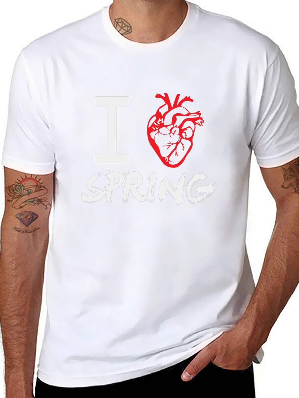 I Heart Spring Black T-Shirt