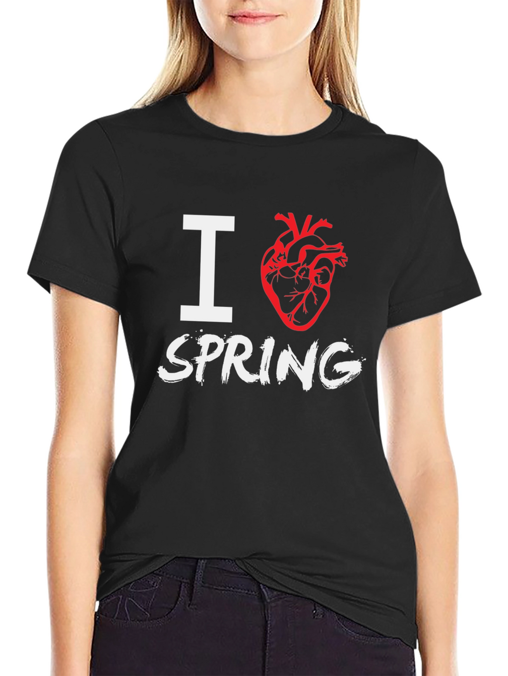 I Heart Spring Black T-Shirt