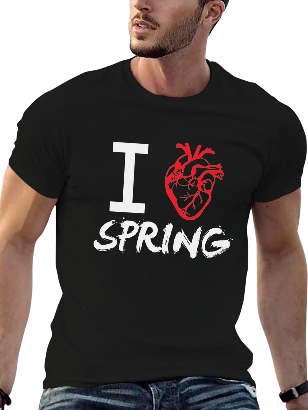 I Heart Spring Black T-Shirt