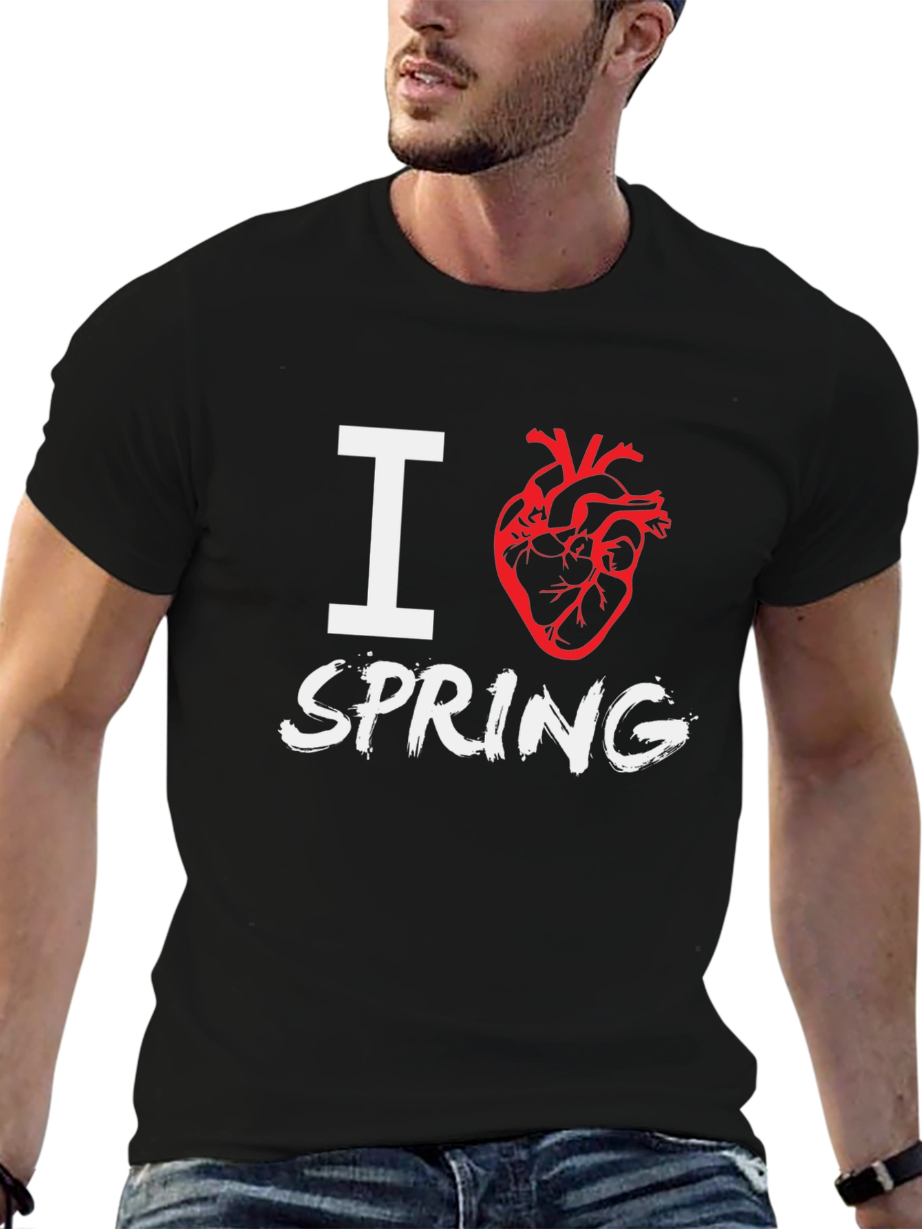 I Heart Spring Black T-Shirt