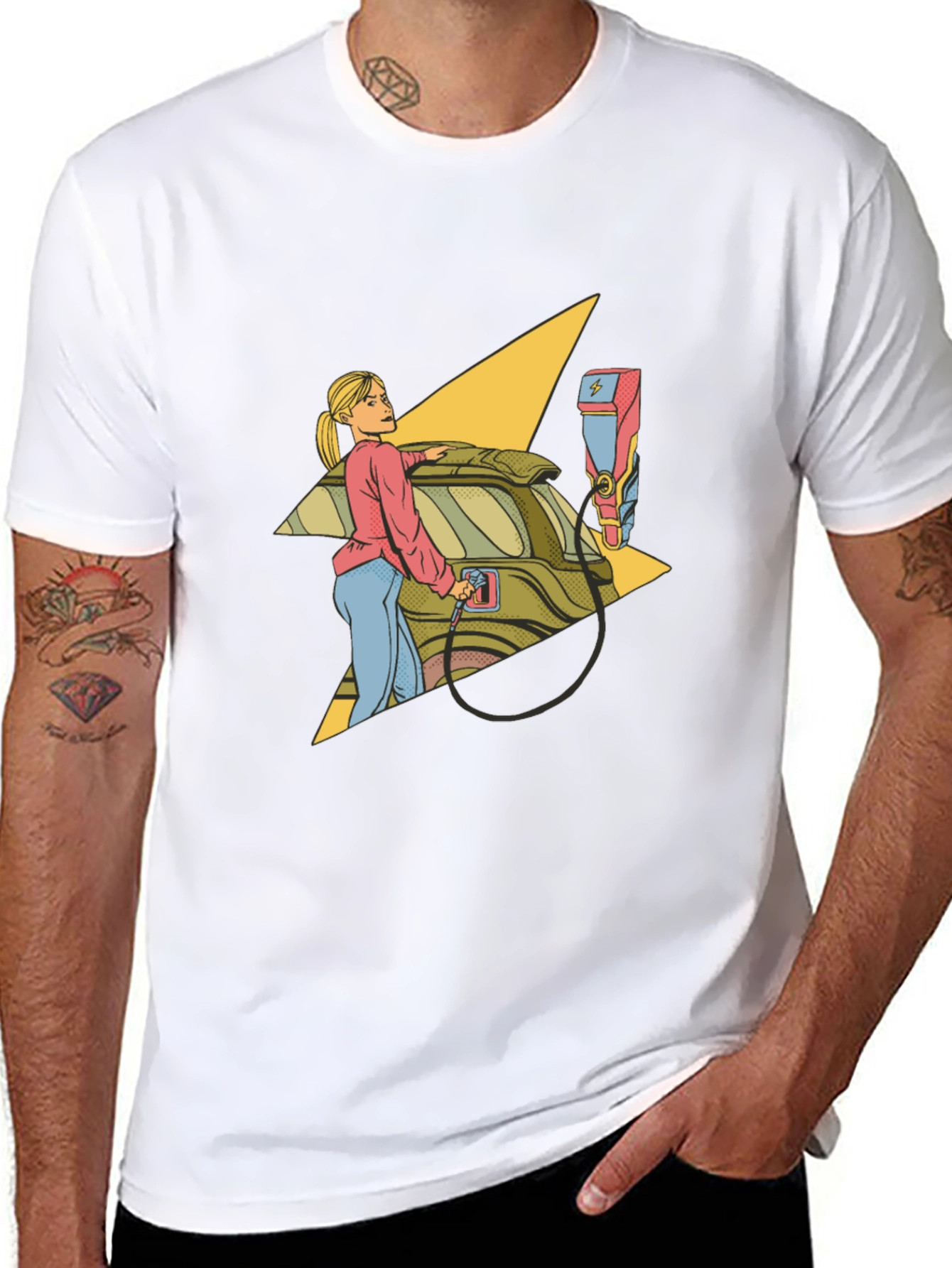 Electric Car Charging Graphic Tee