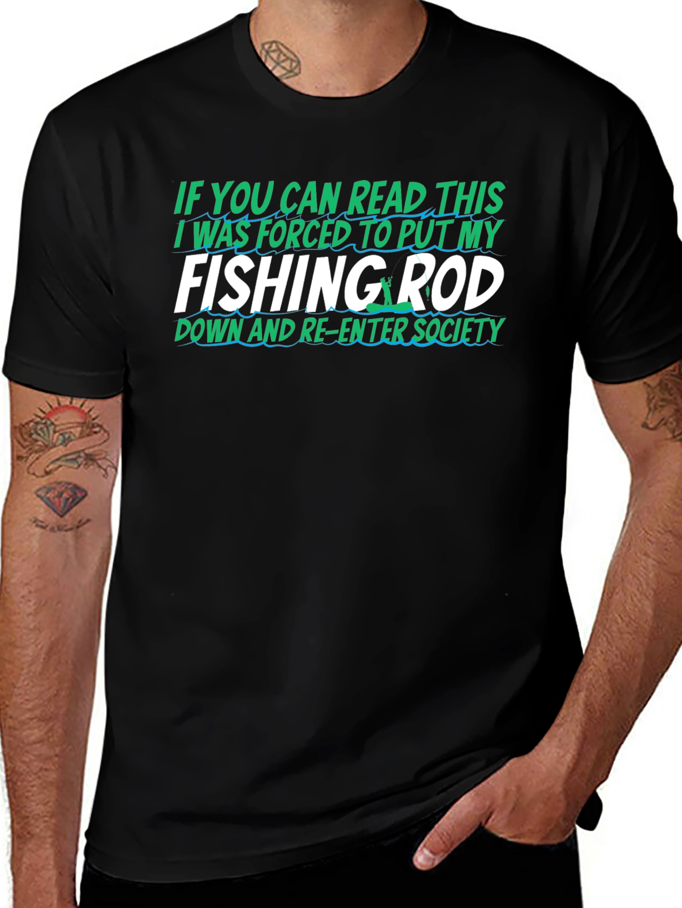 Fishing Rod T-Shirt Funny Gift