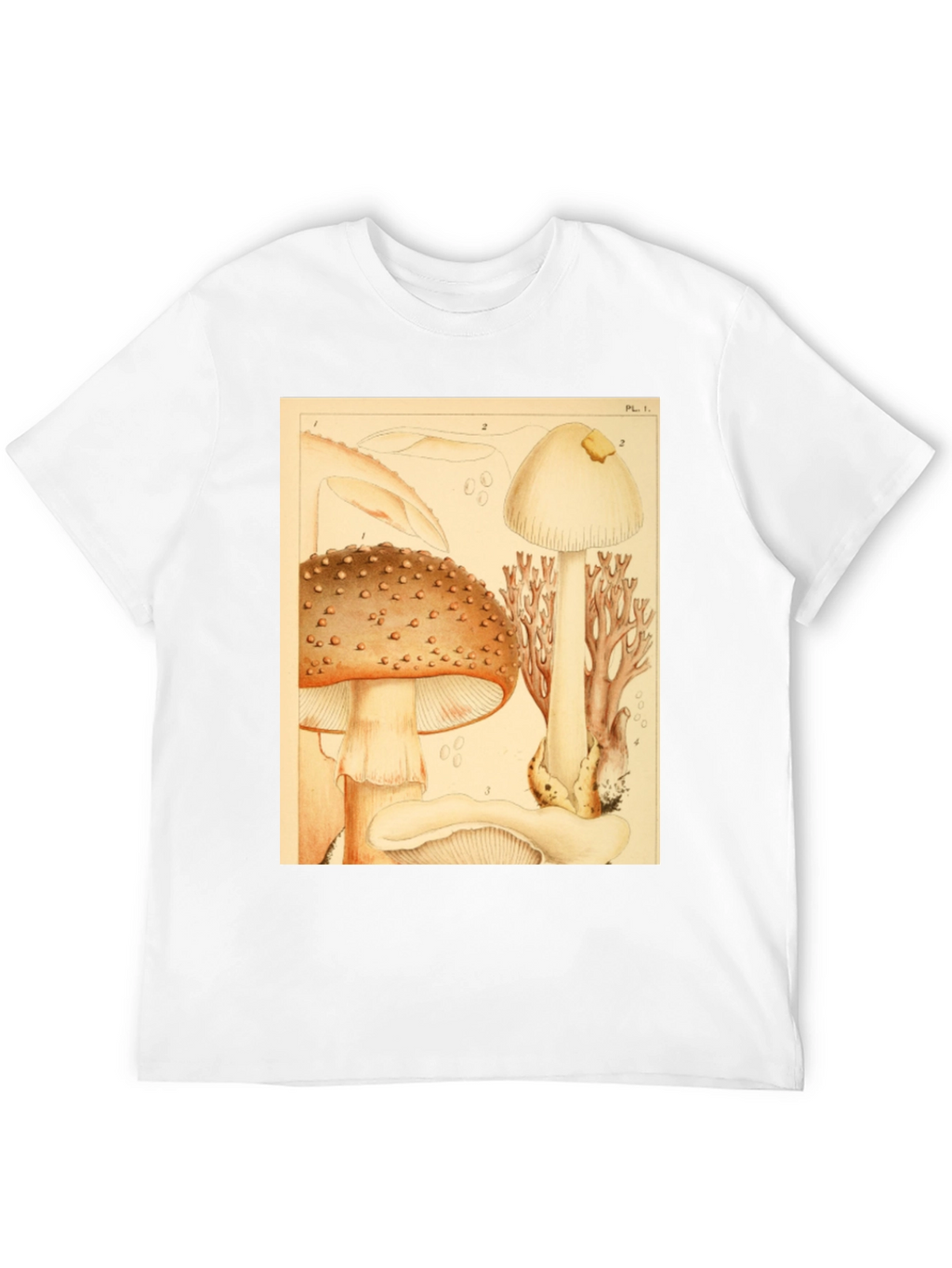 Mushroom Print T-Shirt - Nature Inspired Tee
