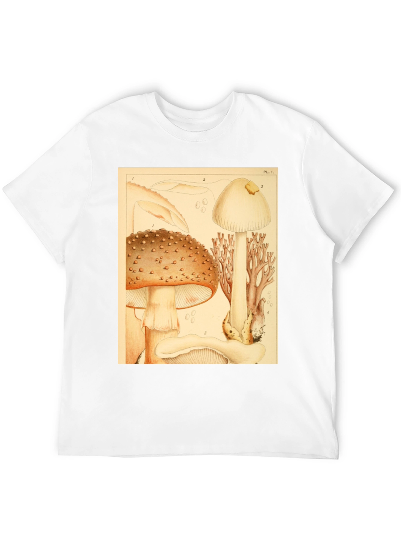 Mushroom Print T-Shirt - Nature Inspired Tee