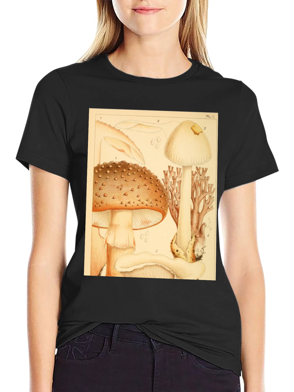 Mushroom Print T-Shirt - Nature Inspired Tee