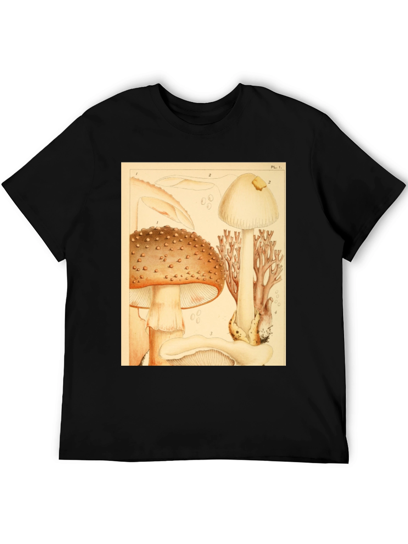 Mushroom Print T-Shirt - Nature Inspired Tee