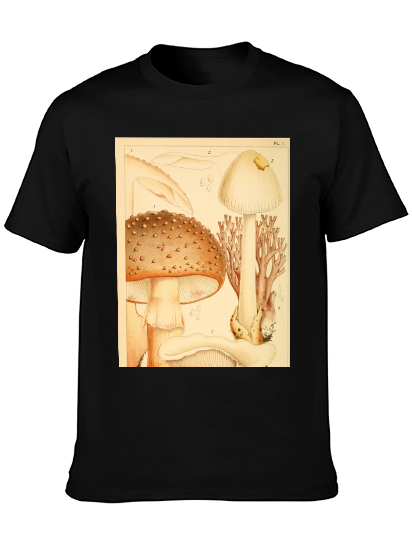 Mushroom Print T-Shirt - Nature Inspired Tee