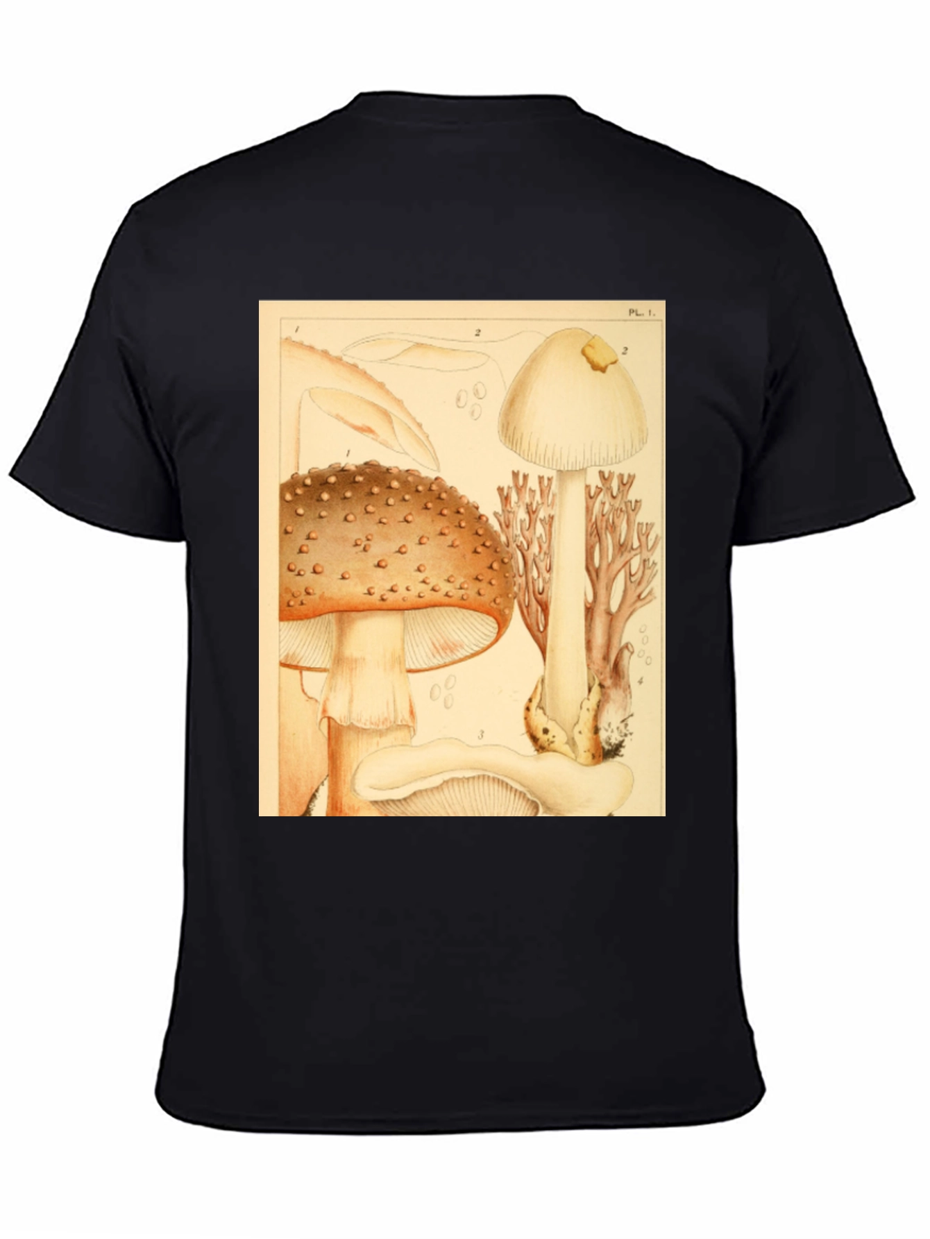 Mushroom Print T-Shirt - Nature Inspired Tee