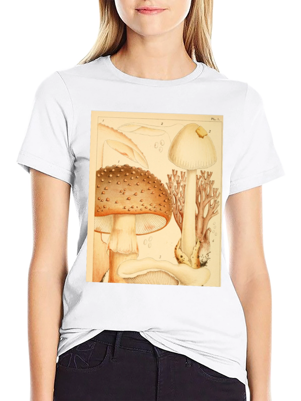 Mushroom Print T-Shirt - Nature Inspired Tee
