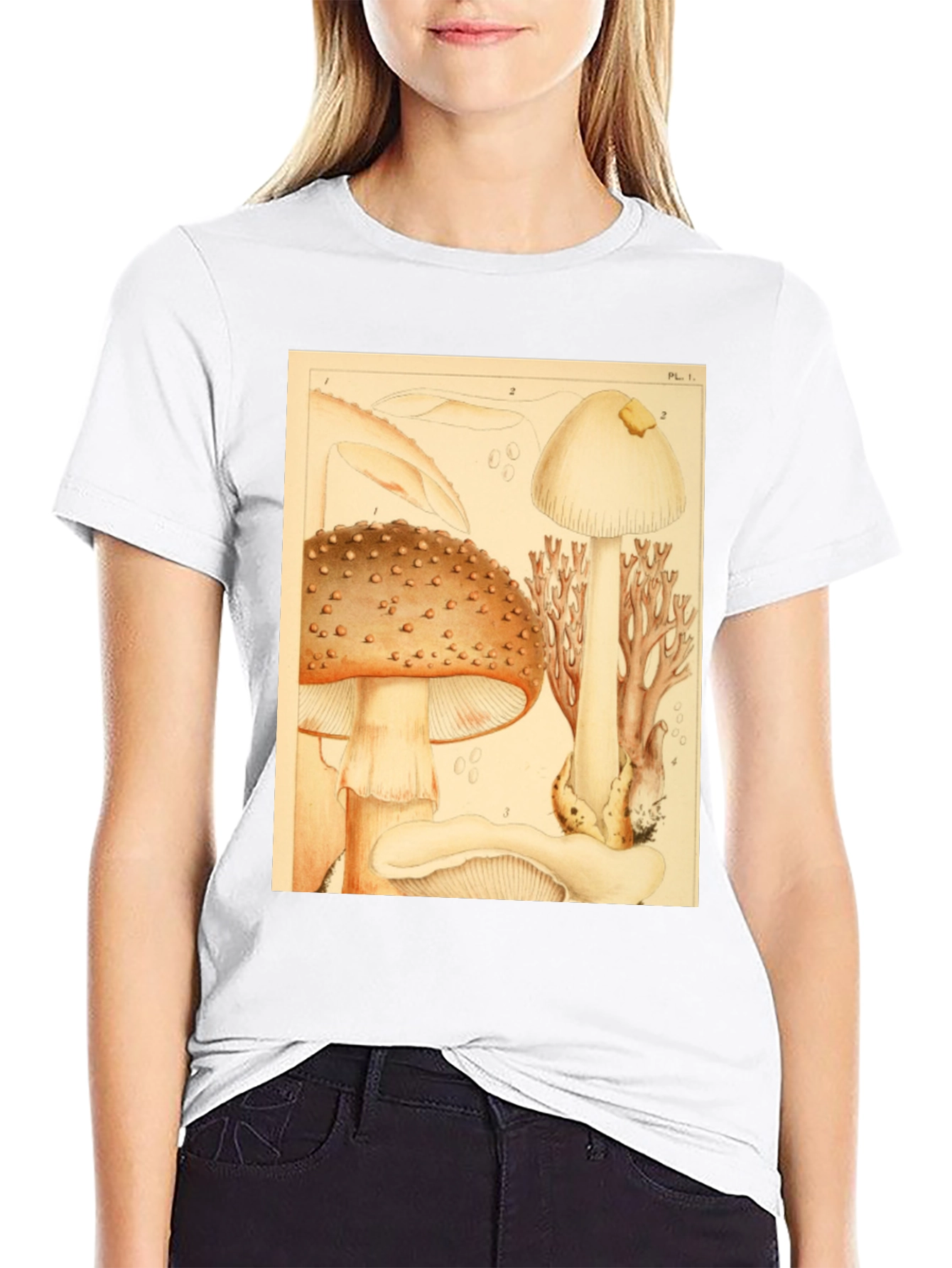 Mushroom Print T-Shirt - Nature Inspired Tee