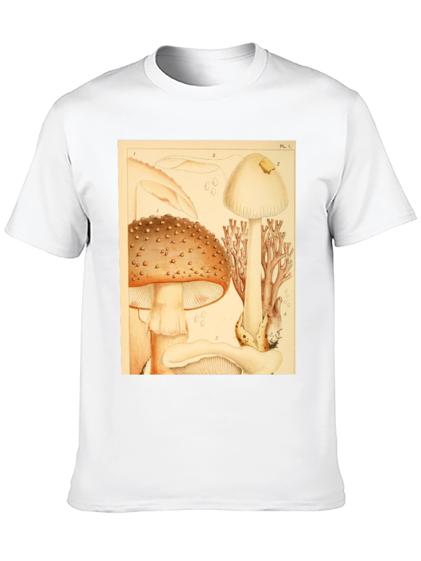 Mushroom Print T-Shirt - Nature Inspired Tee