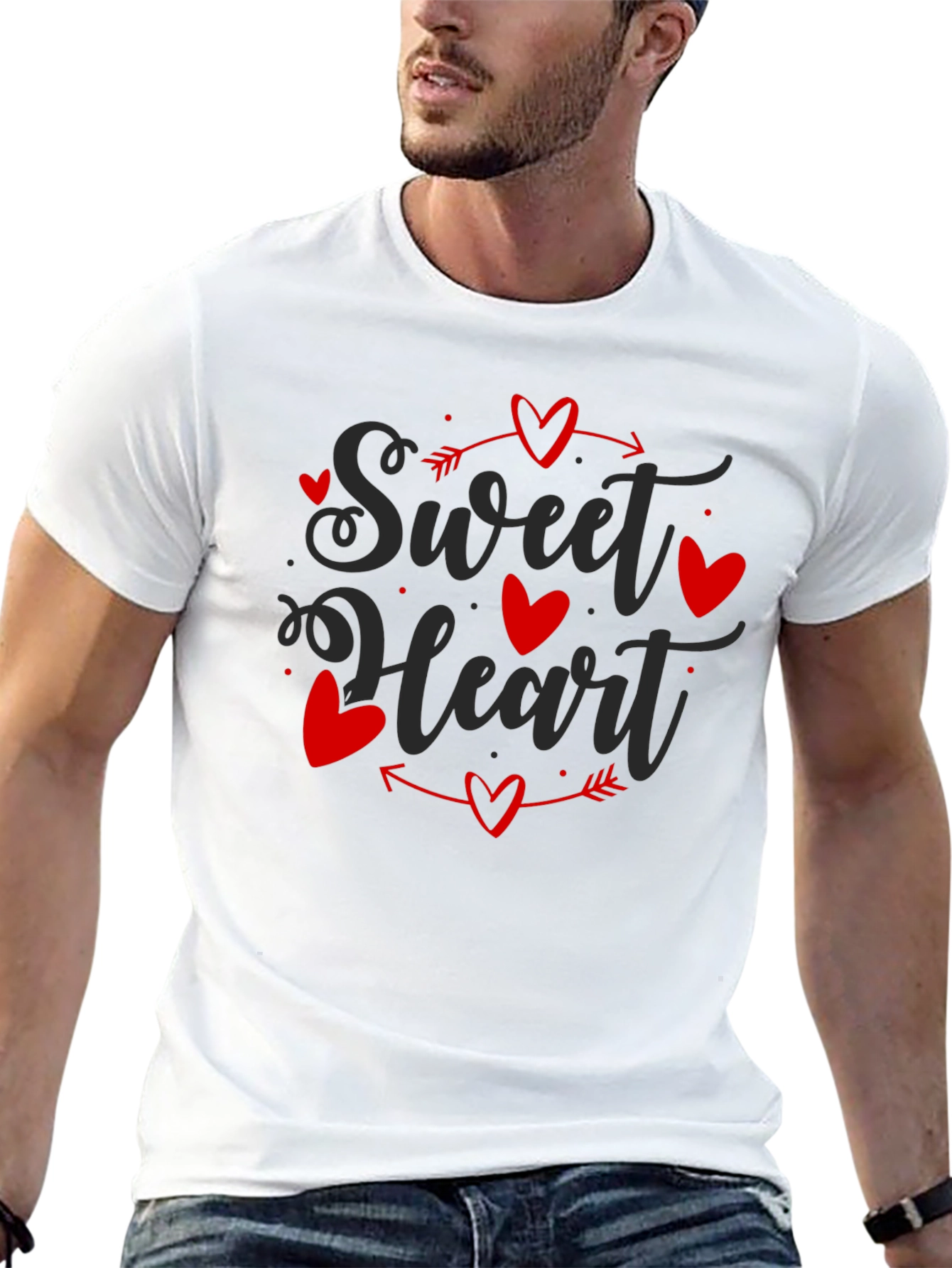 Sweet Heart Valentines Day Black T-shirt