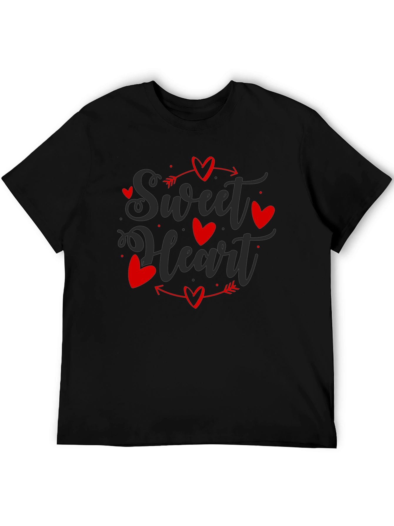Sweet Heart Valentines Day Black T-shirt