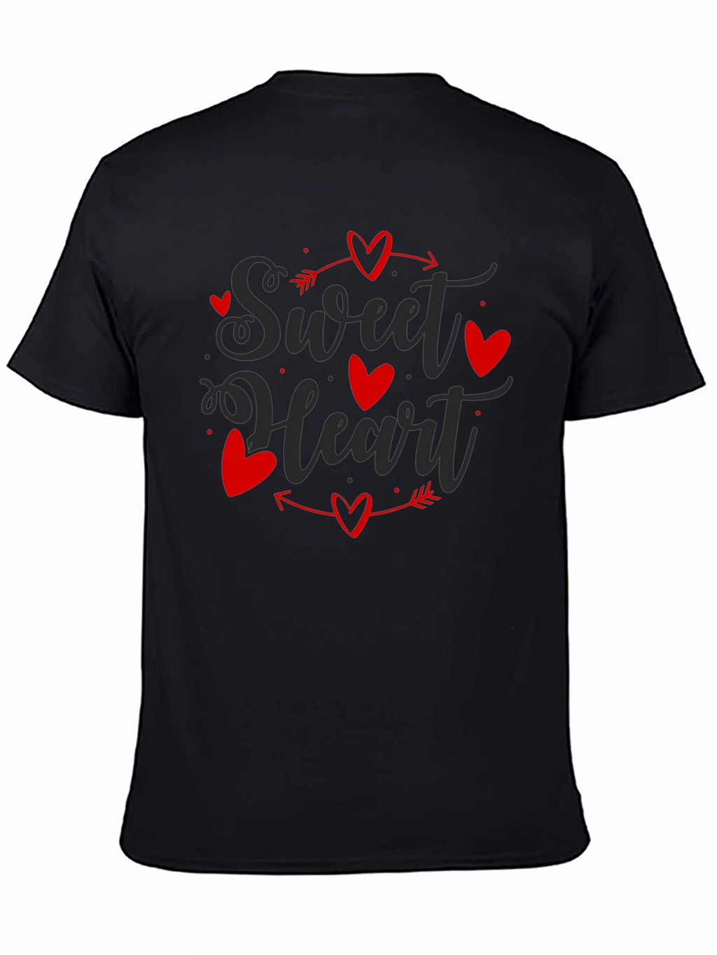Sweet Heart Valentines Day Black T-shirt