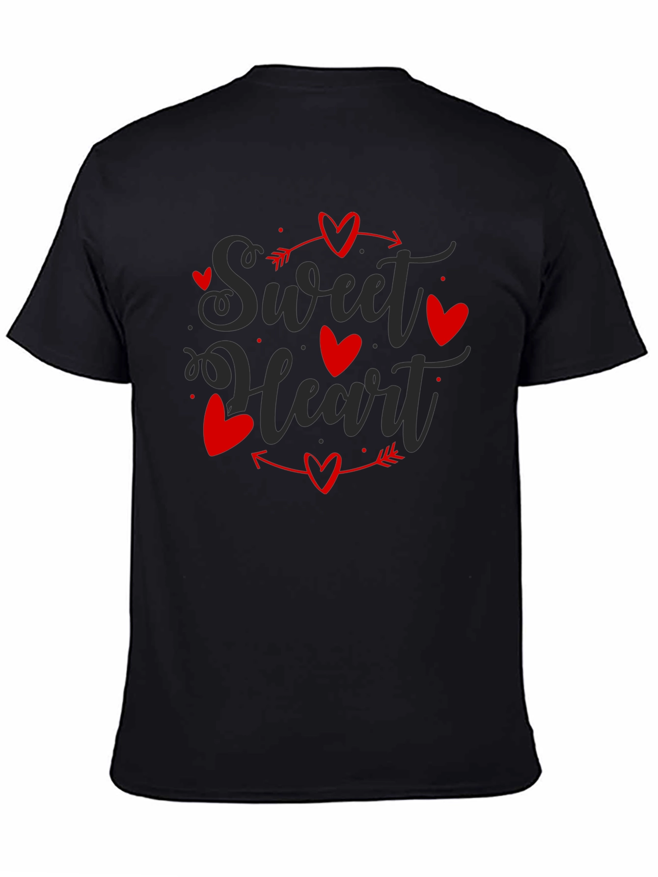 Sweet Heart Valentines Day Black T-shirt