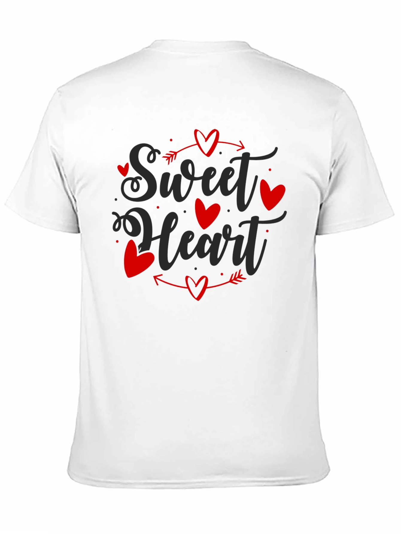 Sweet Heart Valentines Day Black T-shirt