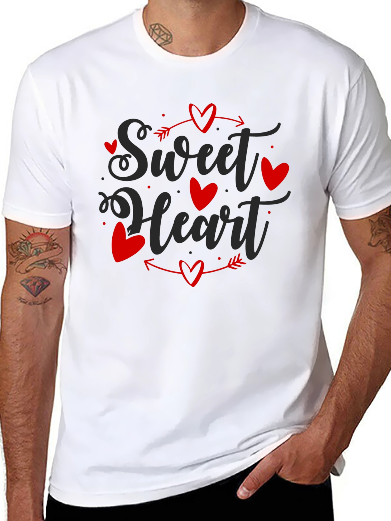 Sweet Heart Valentines Day Black T-shirt