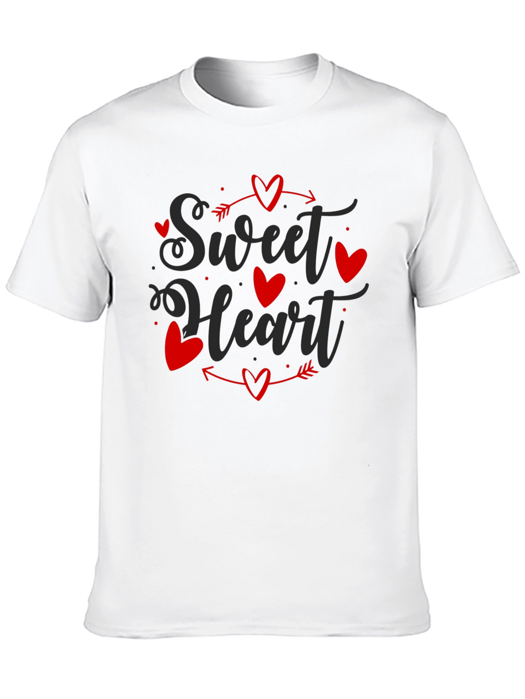 Sweet Heart Valentines Day Black T-shirt