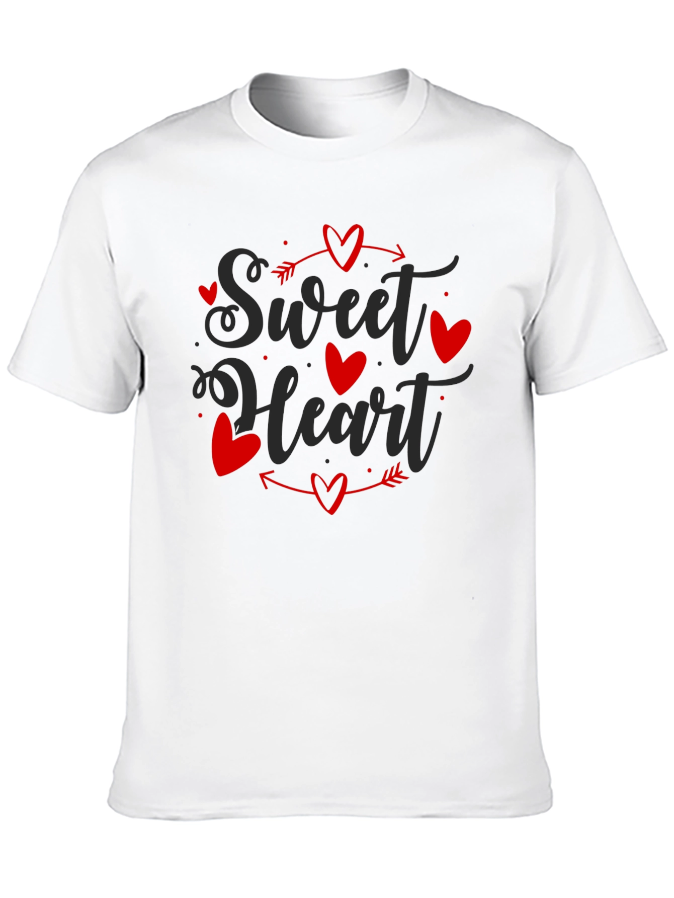 Sweet Heart Valentines Day Black T-shirt