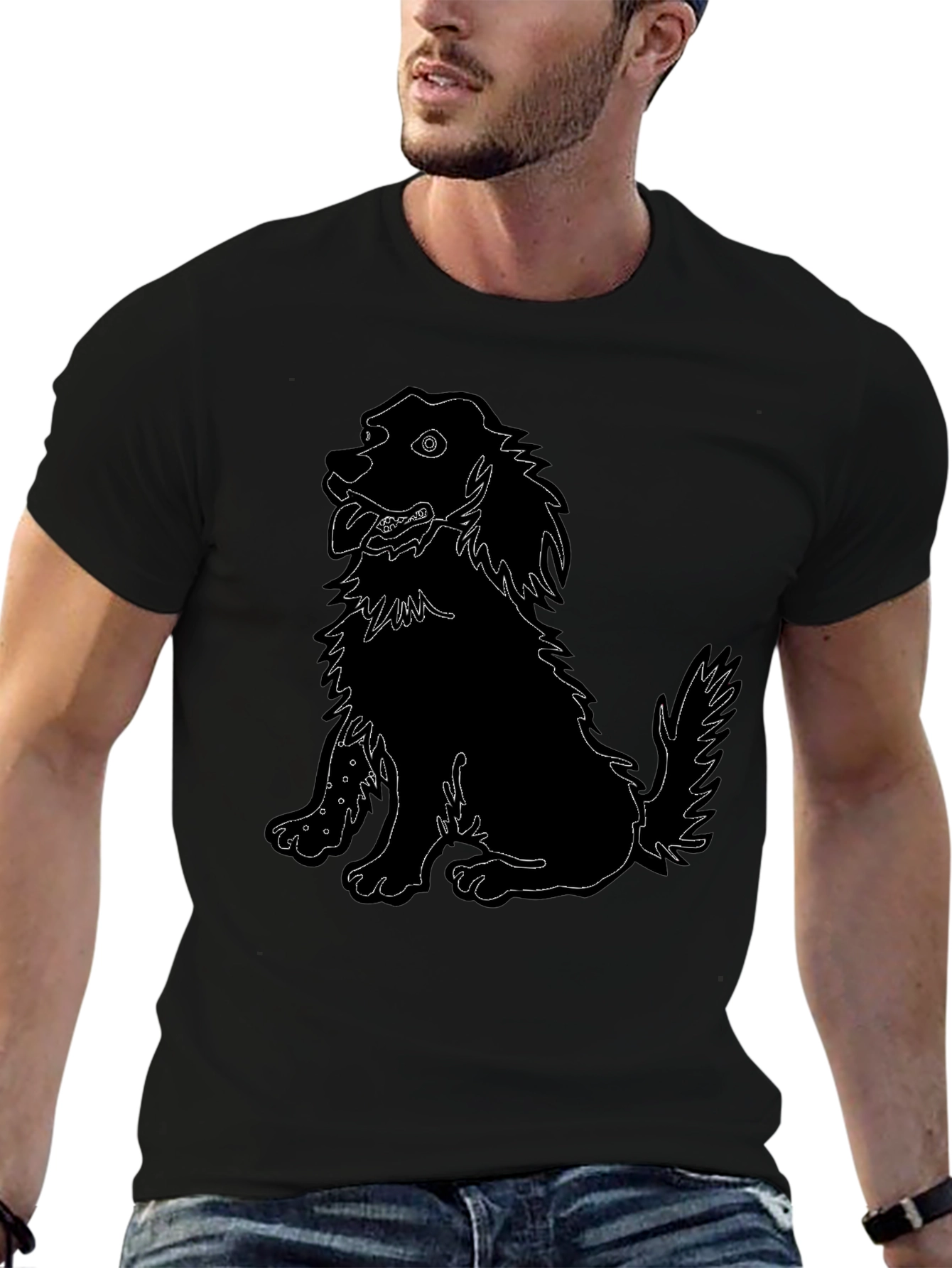 Black Dog Graphic Tee - Unique Pet Lovers Shirt