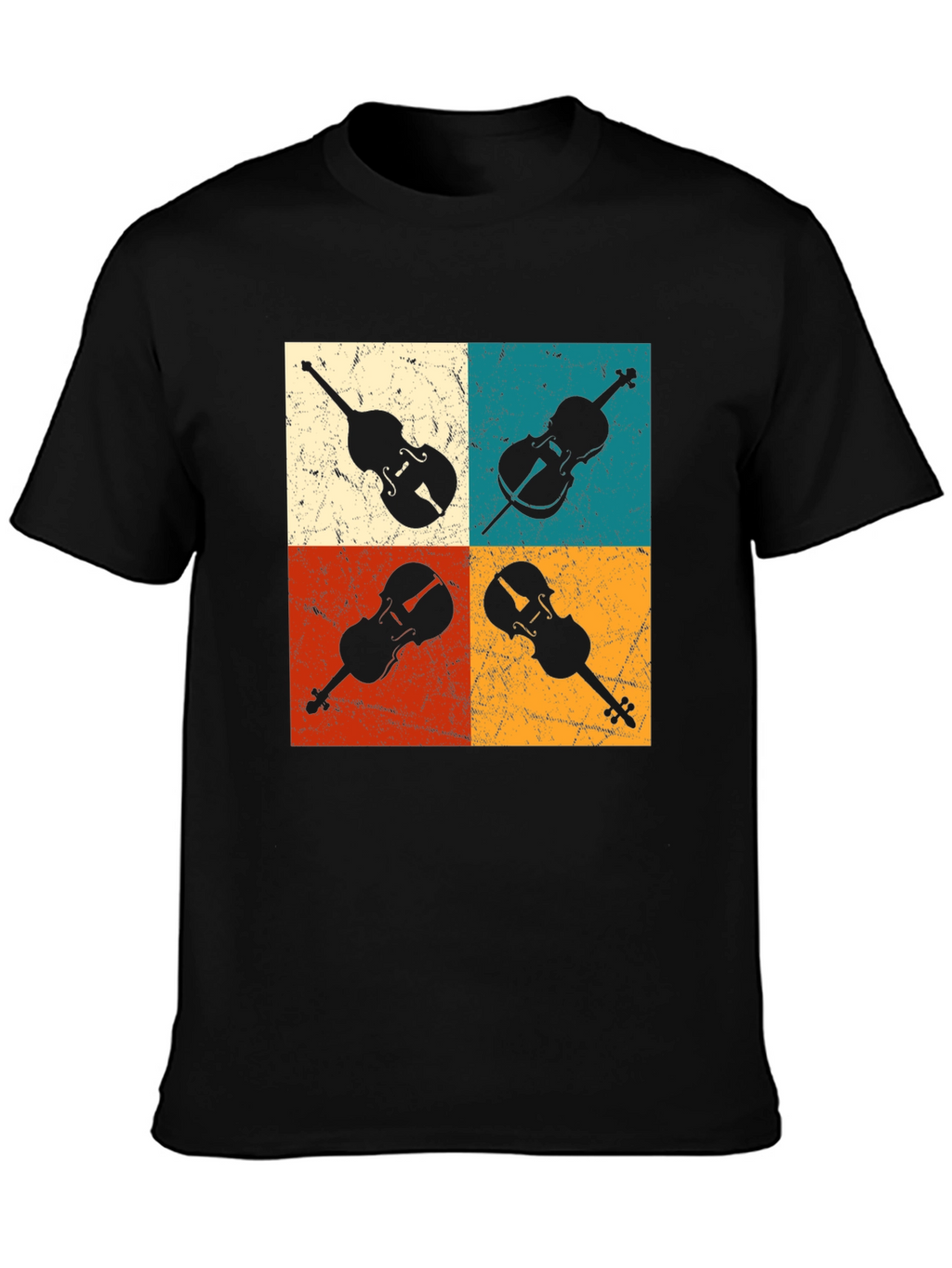 Retro Violin Collage Graphic Tee