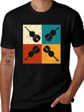 Retro Violin Collage Graphic Tee