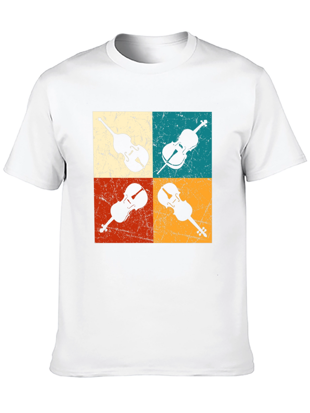 Retro Violin Collage Graphic Tee