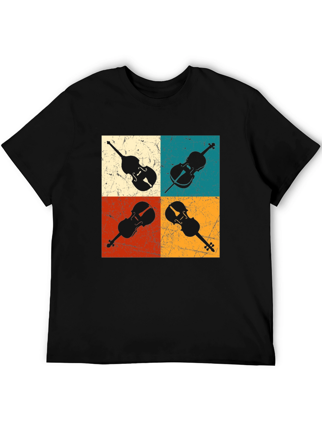 Retro Violin Collage Graphic Tee