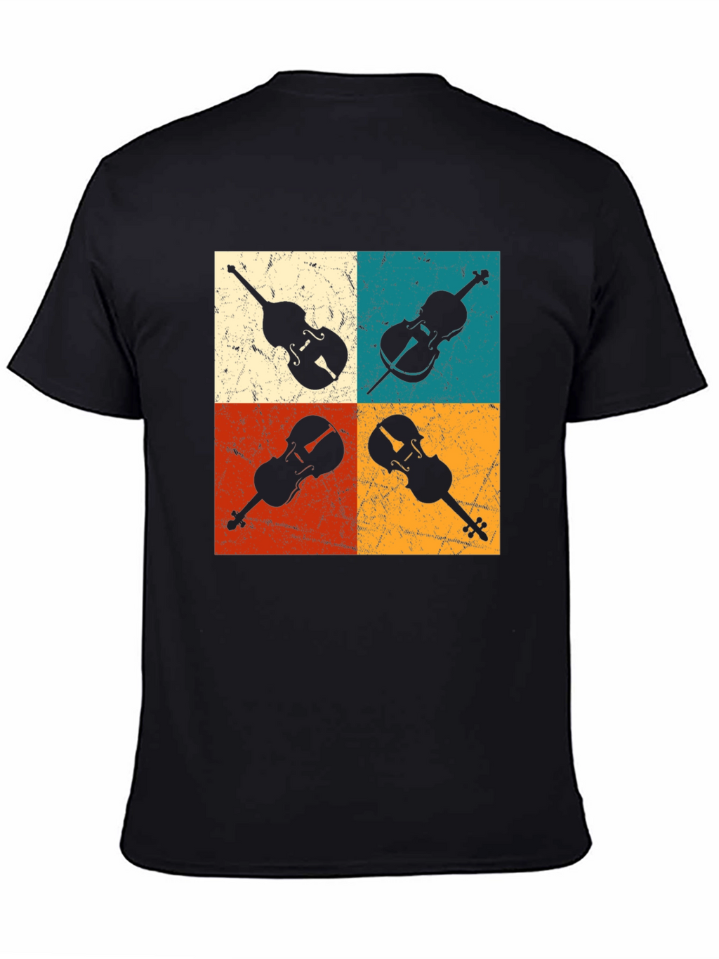 Retro Violin Collage Graphic Tee