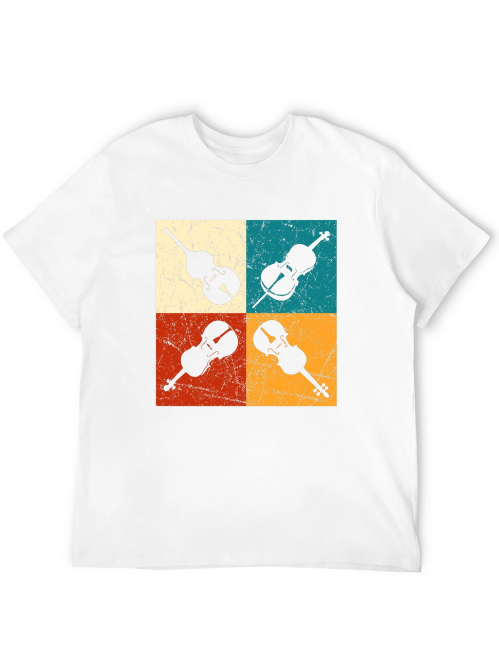 Retro Violin Collage Graphic Tee