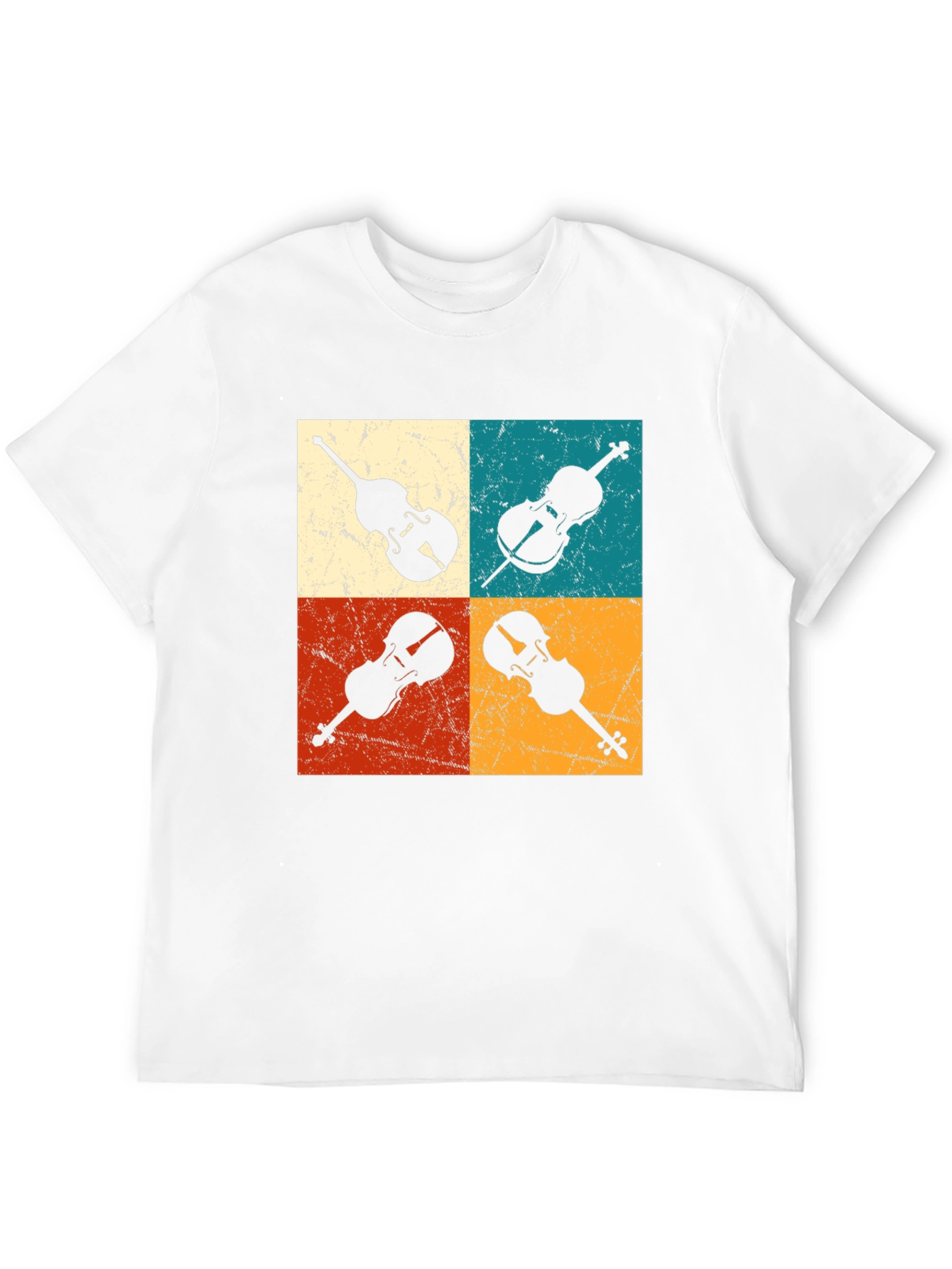 Retro Violin Collage Graphic Tee