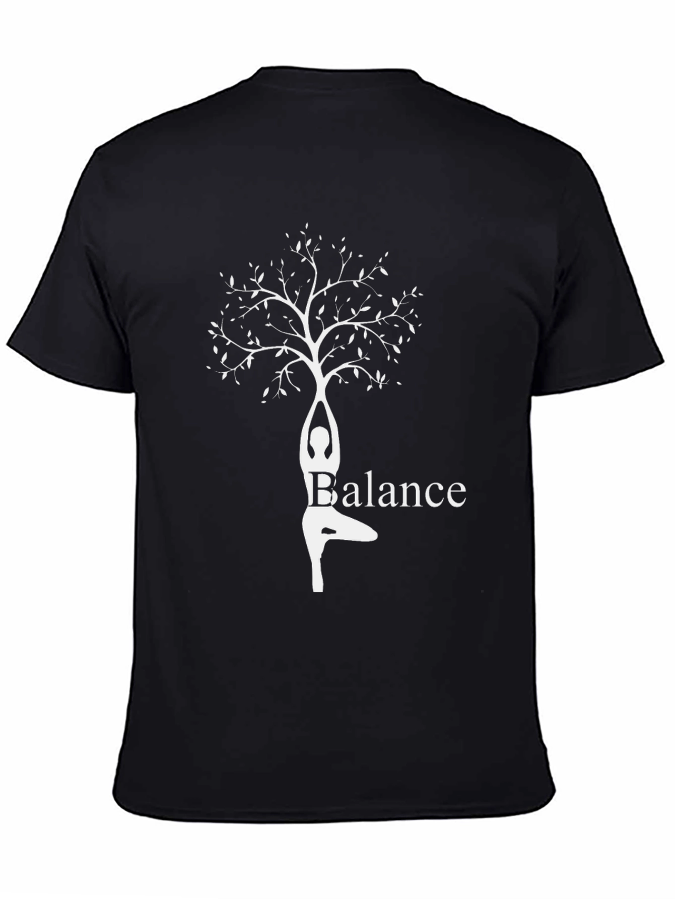 Balance Tree Yoga T-Shirt - Black