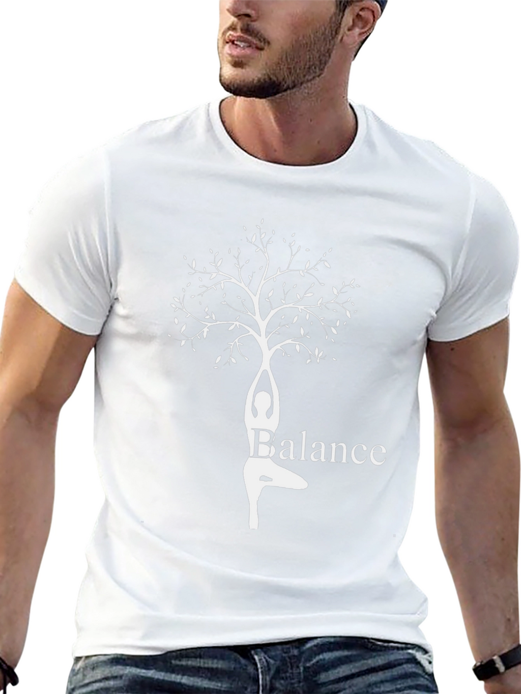 Balance Tree Yoga T-Shirt - Black